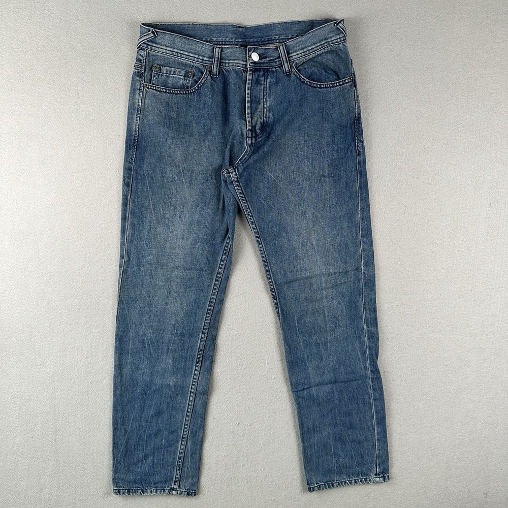 Armani Exchange Jeans Men's 32x29 Blue Denim Straight Meg Mid Rise Zip
